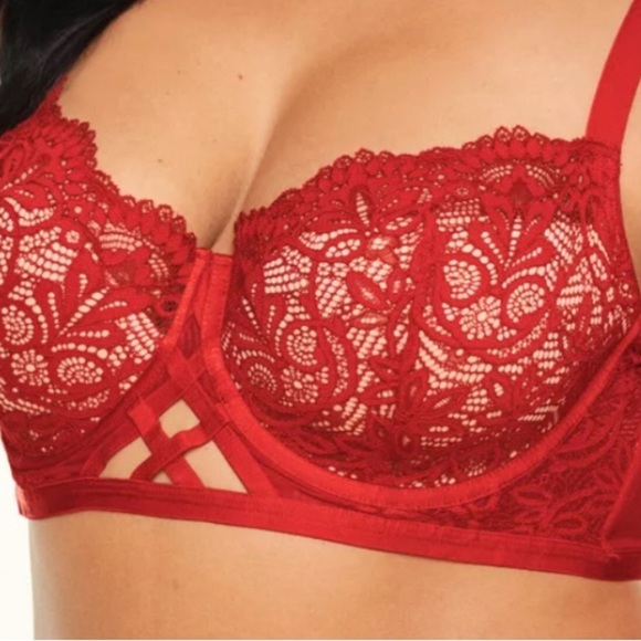 Adore Me Red Diara Contou Intimates Bra 42D #1596 - Picture 3 of 8
